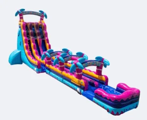 0.55mm PVC Rippling Rush Inflatable Water Slide CE Certified Dual Lane with Bumper Attachment 12 Person Capacity