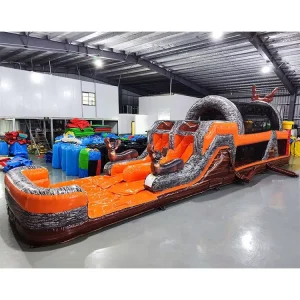 0.55mm Thick PVC Tarpaulin Toy Car Race Inflatable Obstacle Course Inflatable Play City Jump Platform Sport Game