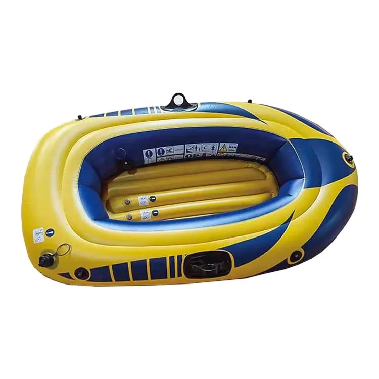 Barca Gonfiabile da Pesca per 1 Persona, Zattera di Salvataggio, Barca in Gomma PVC Portatile 140x91cm con Scatola Colorata, Kayak Gonfiabile
