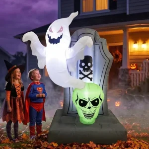 1.5メートル ハロウィン インフレータブル ゴースト トウムストーン スケルトン LED ライト モデル アウトドア ガーデン デコレーション パーティー オーナメント