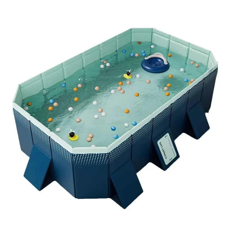 Piscina Gonfiabile per Bambini Portatile Interna Esterna in PVC Spesso e Salvaspazio da 1,6m con Montaggio Rapido