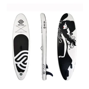 10' *32"*6" Aufblasbares Stand-Up SUP Paddle Board für Yoga & Angeln & Surfen mit SUP-Zubehör Paddle Pumpe Leine Fin