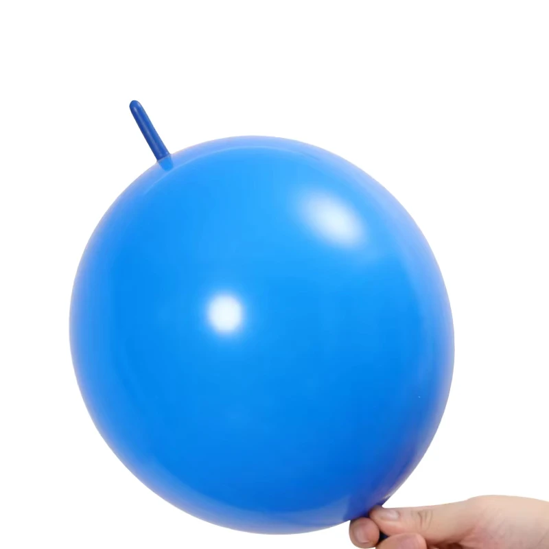 10 Inch Blue Color High Quality Helium Needle Linking Tail Latex Balloons