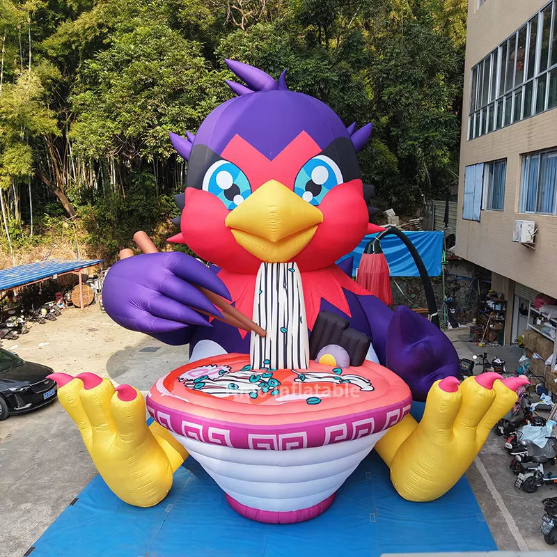 Maskot Burung Raksasa Inflatable 10 Meter, Kain Oxford Kustom, Balon Iklan Inflatable Kartun Luar Ruangan