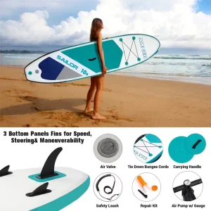 10.5ft Inflatable Stand up Paddle Board Wide & Stable SUP with Premium Accessory Kit for All Skill Levels