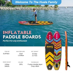 10.6ft Inflatable Stand Up Paddle Board Drop Stitch SUP Set UV Printing Custom Logo with Seat Carbon Paddle Pump Backpack CE
