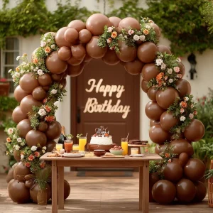 100 Brown Balloons 12 in Dark Brown Latex Neutral Balloons for Birthday Parties BOHO Wedding Bear Baby Shower Decoration