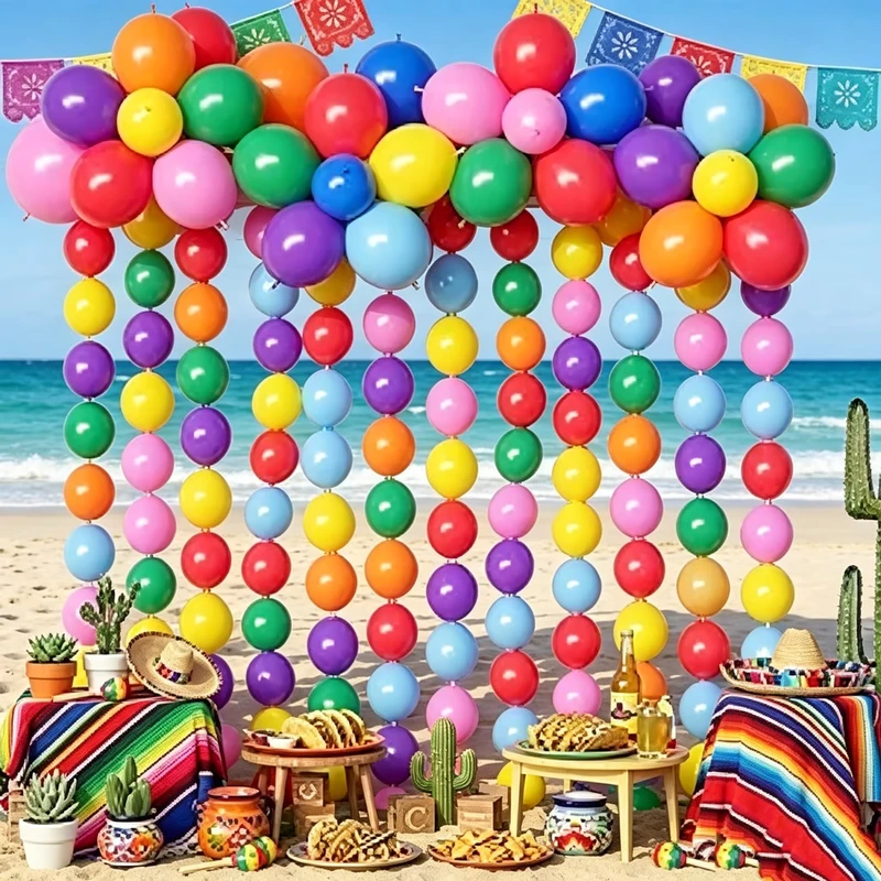 100 Verknüpfbare Latexballons zur Dekoration für Ostern, Hochzeiten, Unabhängigkeitstag, Geburtstage und Partys