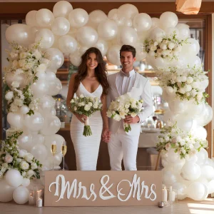100 Pack Glossy Pearl White Balloons Bright 12 Inch Royal White Latex Party Balloons for Birthday Wedding Baby Shower Halloween