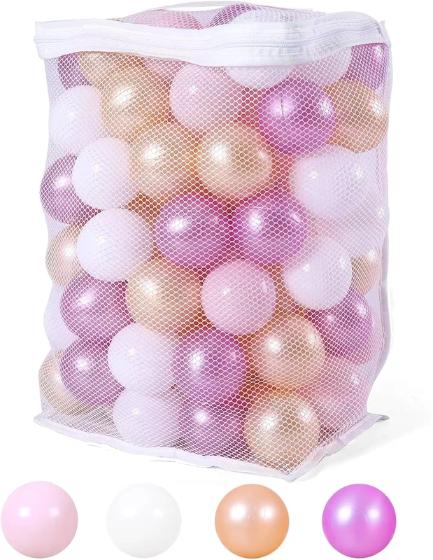 100 Paket Aksesori Mainan Inflatable Tema Laut PE Plastik Lunak Berwarna untuk Anak-anak Bola Pit Diameter 6cm