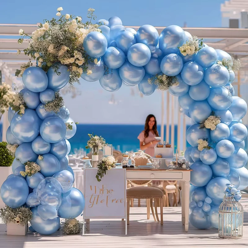 100 Palloni Blu Perla Bright 30 cm Palloni in Lattice Blu Reale per Compleanni, Matrimoni e Baby Shower