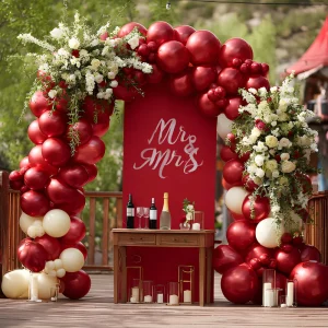 100 Pearl Red Balloons Bright 12 Inch Royal Red Latex Party Balloons for Birthdays Weddings Baby Showers Halloween