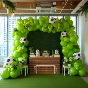 100 Pieces 12 Inch Light Green Latex Balloon Kit Suitable for Jungle Birthday Football Golf Party Decoration