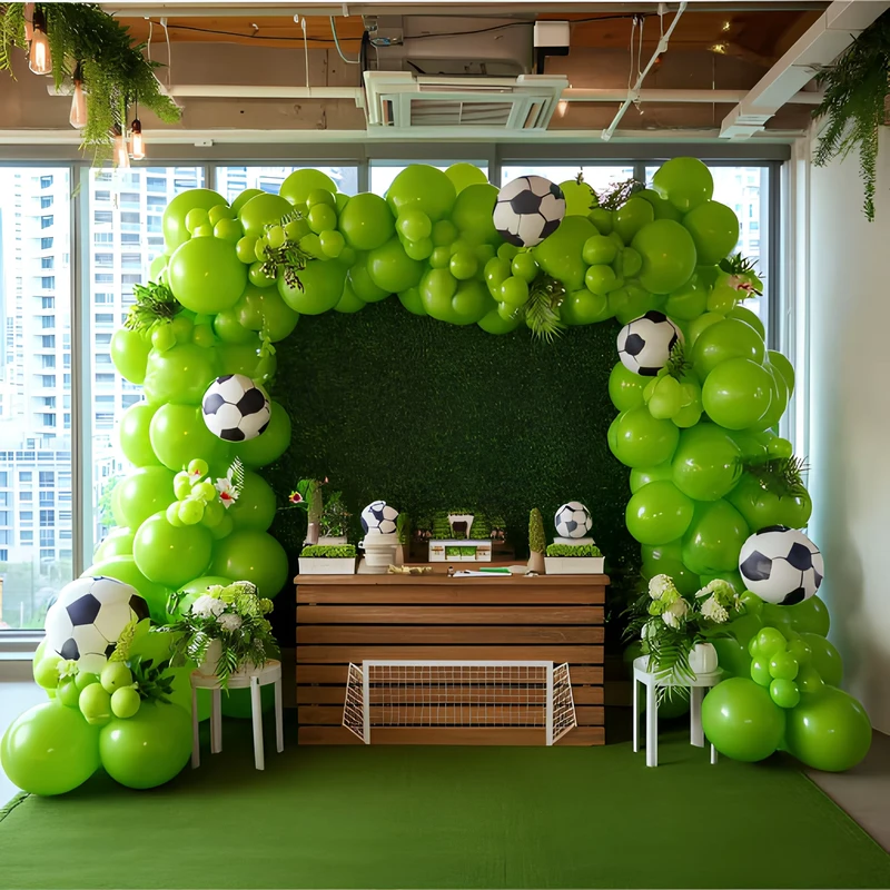 100 Pieces 12 Inch Light Green Latex Balloon Kit Suitable for Jungle Birthday Football Golf Party Decoration