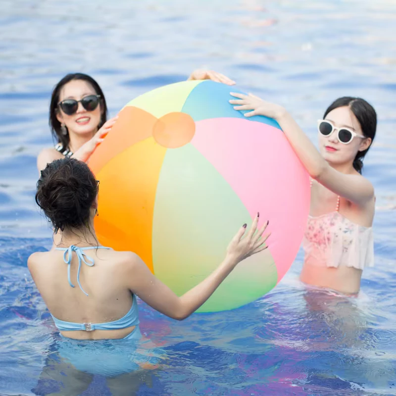 Bola Pantai Inflatable PVC 100 cm untuk Kolam Renang, Mainan Mengapung Luar Ruangan, Olahraga Permainan Air, Aksesori Kolam untuk Danau & Sungai