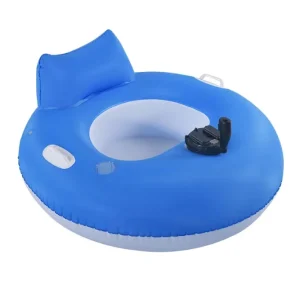 Anillo de Natación Eléctrico Inflable de 100 cm de Diámetro, Silla Flotante de Piscina con Impulsor Eléctrico