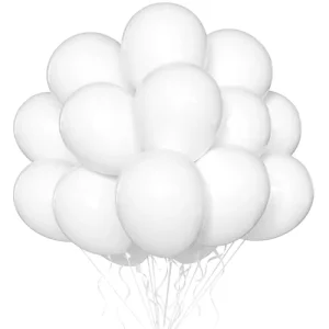 100pcs 10 Inch 2.2g Valentine Happy Birthday Party Round 10” Plain Matte White Helium Air Latex Balloon