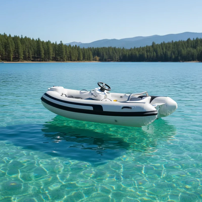 Perahu Inflatable Fiberglass Hypalon PVC Rigid Orca Mini 10 kaki klasik