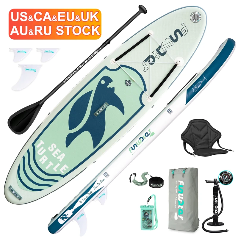 10'6" зеленая надувная доска для серфинга, стойка для paddleboard, leash sup