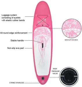 10’6” Inflatable Stand Paddle Board (SUP) CE Certification Includes Accessories 150kg Max Weight Single Fin
