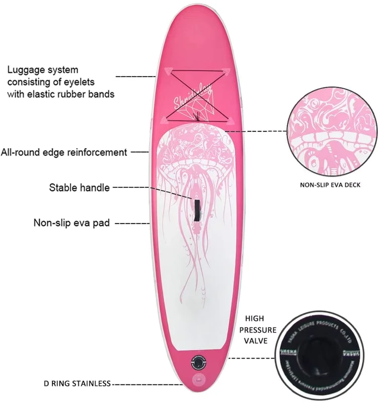Tabla de Paddle Inflable de 10'6'' (SUP) Certificación CE Incluye Accesorios 150kg Peso Máximo Aleta Única