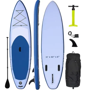 10'6" aufblasbares Stand-Up-Paddle-Board ultra-portabel leicht & stabil, alles in einem Kit mit Aluminium-Paddel
