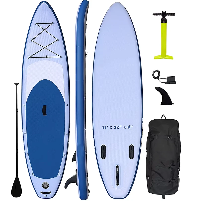 Papan Dayung Inflatable 10'6" Ultra Portable Ringan & Stabil Semua dalam Satu Kit dengan Paddle Aluminium