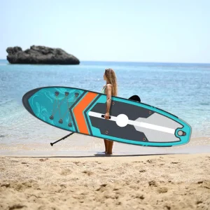 10’6″ Inflatable Stand up Paddle Board Wide All Around SUP Surfboard with Accessories for Sea Ocean