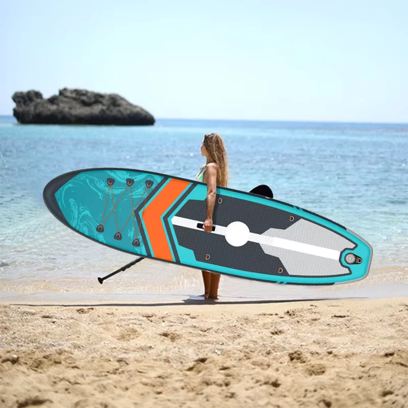 10'6" Opblaasbaar Stand up Paddle Board Brede Allround SUP Surfboard met Accessoires voor Zee Ocean