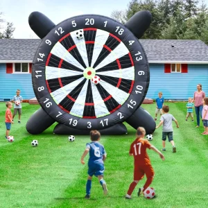 Bersaglio da calcio gonfiabile da 10FT per giochi all'aperto, grande dartboard appiccicoso supporto