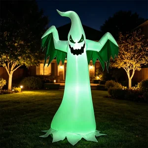 10FT Halloween Opblaasbare Spook met Groene LED Verlichting Buiten Tuin Yard Halloween Decoratie
