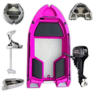 10ft 3.05m 3M Fishing Kayak With Electric Motor Fishing Motorised Kayak Rotomolded Plastic Skiff Tuffy Boats