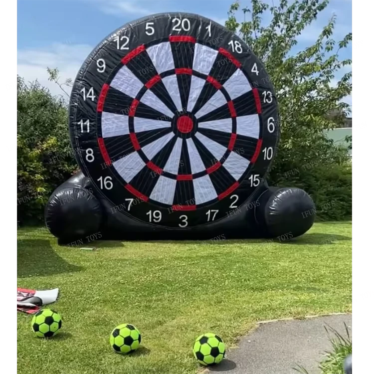 10ft 축구 다트 보드 맞춤 로고 어린이 야외 대여용 PVC 타포린 인플레이터블 축구 훈련 게임
