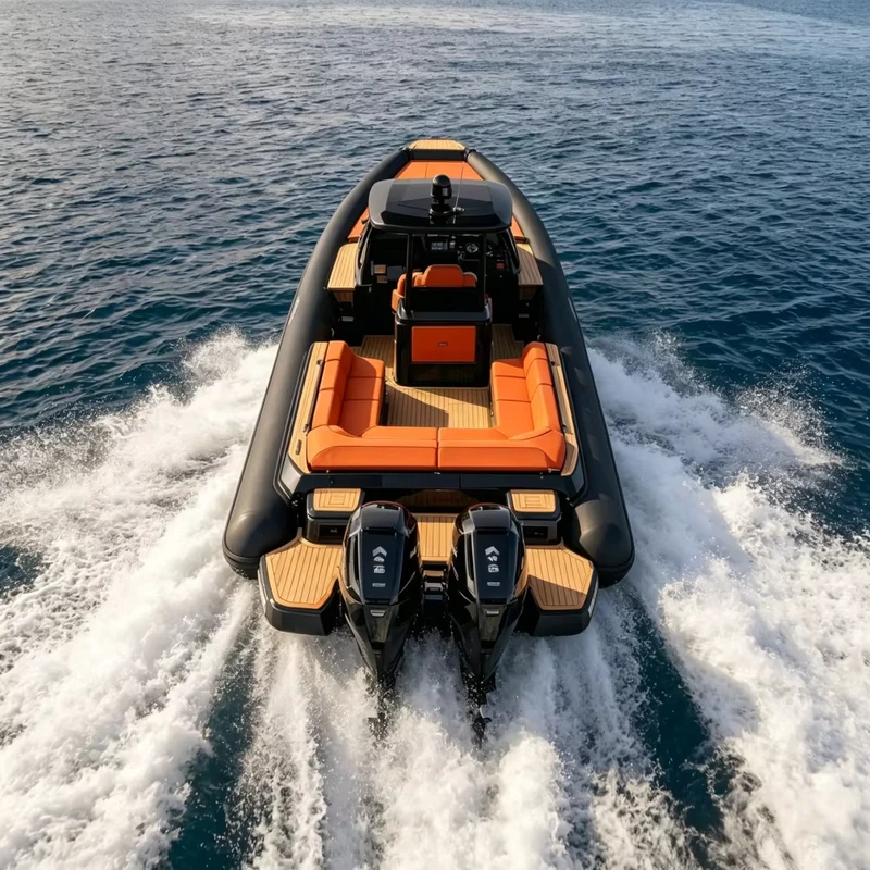 Lancha auxiliar de yate de 10 m Orca Hypalon, cabina de aluminio RIB para recreo y cruceros