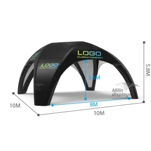 Carpa Inflable de Fiesta Deportiva Portátil de 10m de Tela Oxford TPU Carpa Inflable Gigante Cuadrada Negra
