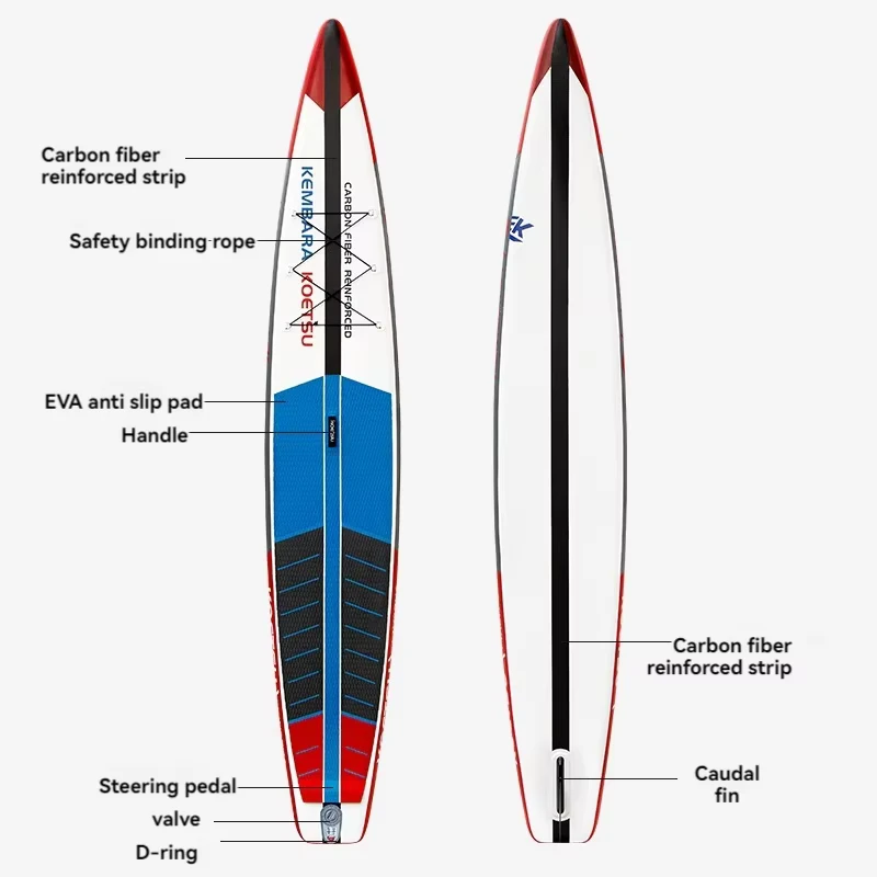 11′ 12’6” 14′ Carbon Woven Inflatable Surf Paddle Board Double Layer Surfboard Paddle Board SUP Racing Paddle Board