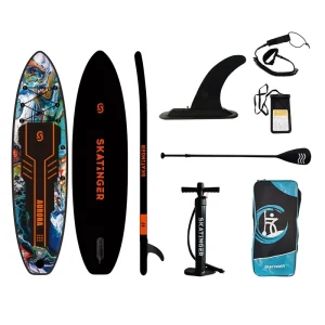Paddle board gonfiabile a doppio strato da 11' Stand up Paddleboard, tavola da surf per il gioco in acqua