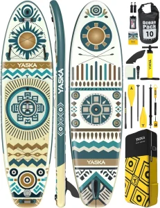 11′ Inflatable SUP Board Unisex PVC Material Portable 3 Fin System Paddle Surf Stand Up Paddleboarding