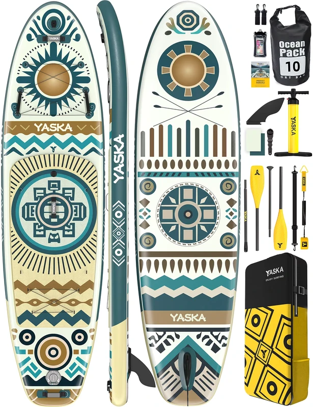 11′ Inflatable SUP Board Unisex PVC Material Portable 3 Fin System Paddle Surf Stand Up Paddleboarding