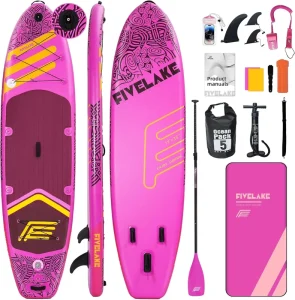 11′ Inflatable Stand Paddle Board (SUP) CE Certified 430lbs Max Weight EVA Padded Complete Set Leash Fin Paddle