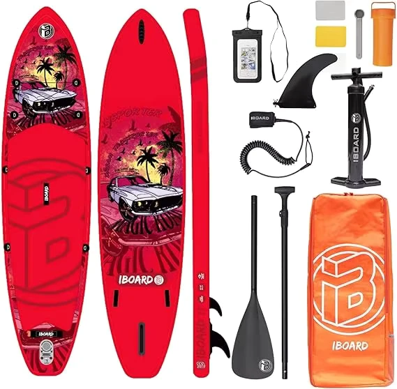 11' Красная надувная доска для серфинга Stand Up Paddle Board для океанских вод