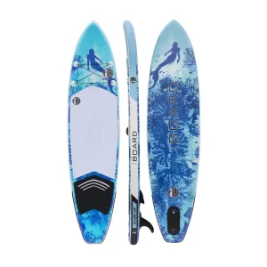 11″ Unisex Inflatable Stand Up Paddle Surfboard Soft Top PVC EVA Material China Manufactured Wave Surfing SUP Board