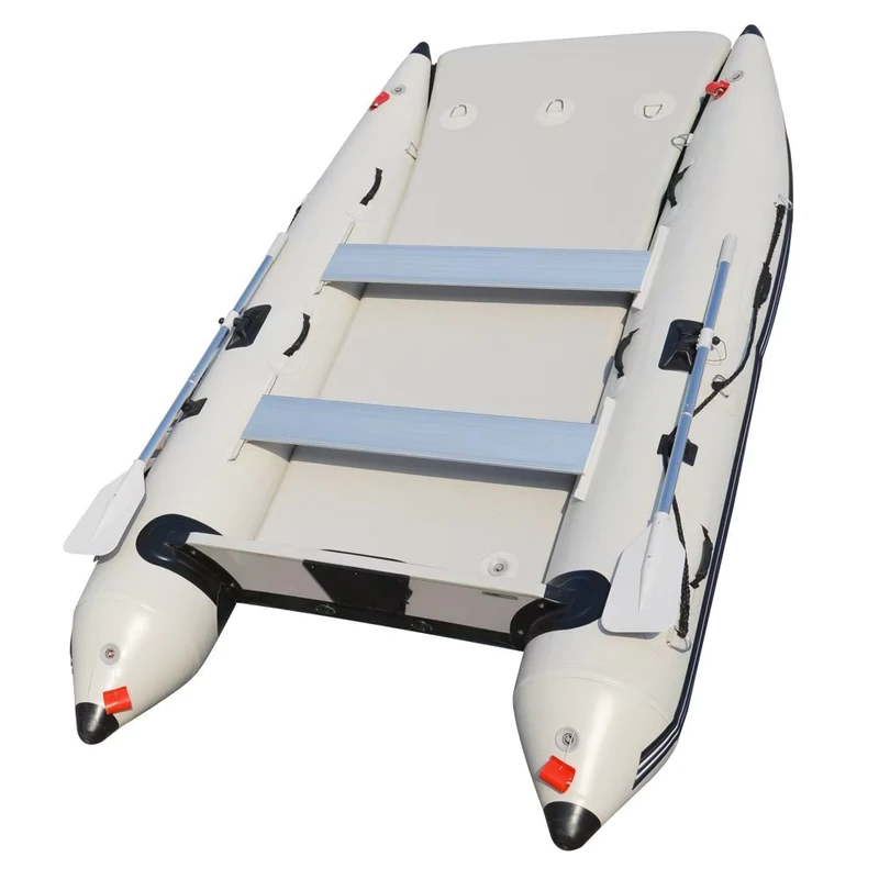 Catamarano Gonfiabile da 11 piedi, Barca Gonfiabile Mini Cat Boat Grigia