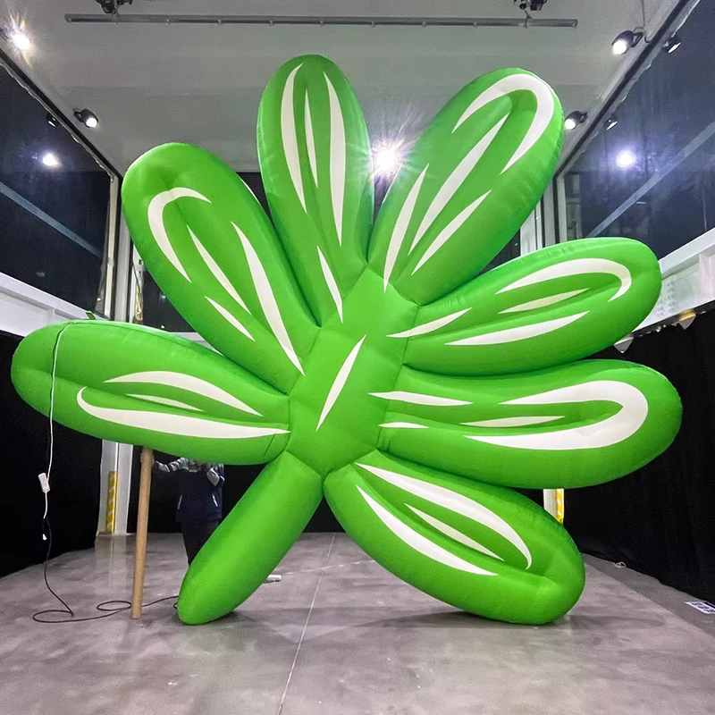 11.5FT Botanical Garden Inflatable Decorations Inflatable Plant Model Inflatable Green Leaves with LED Light