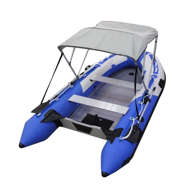 11ft 330cm 4 Person Foldable Aluminum Floor Inflatable Rowing Dinghy with Sunroof