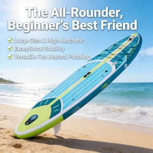 11ft 335cm Wide Stable Non Slip Teal Blue PVC Kids Yoga Fishing Drop Stitch Inflatable Stand up Paddle Board