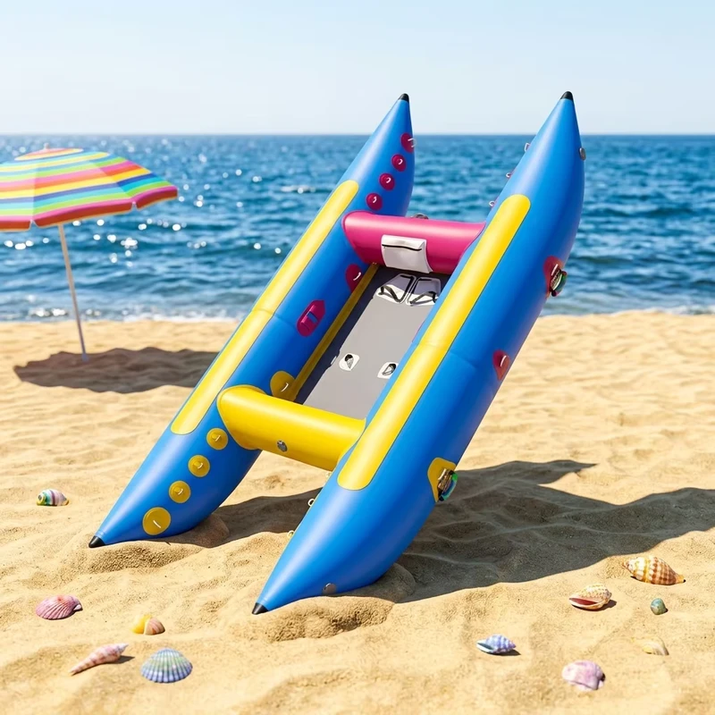 12 Frameless Paddle Catamaran Raft Dubbele Bananenboot Sleepbare Opblaasbare Sportjacht PVC Waterpark Zee Surfen Vissen Sporten