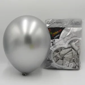 Bóng Bay Latex Chrome Hình Tròn Màu Bạc Sáng 12 Inch