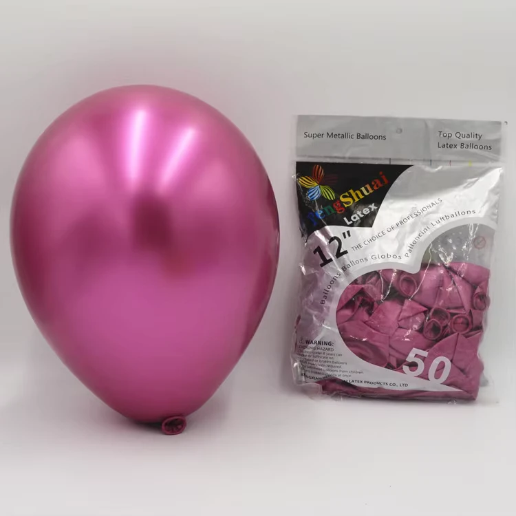 12 Inch Rose Red Color Room Party Decoration Latex Chrome Balloons