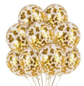 Set di decorazioni per feste di compleanno con palloni trasparenti a 12 pollici con paillettes colorate in lattice